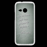 Coque HTC One Mini 2 Ami poignardée Vert Citation Oscar Wilde