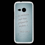 Coque HTC One Mini 2 Ami poignardée Turquoise Citation Oscar Wilde