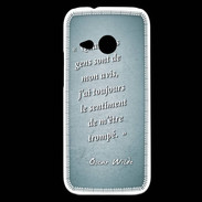 Coque HTC One Mini 2 Avis gens Turquoise Citation Oscar Wilde
