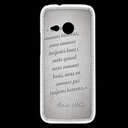 Coque HTC One Mini 2 Bons heureux Gris Citation Oscar Wilde
