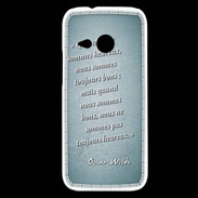 Coque HTC One Mini 2 Bons heureux Turquoise Citation Oscar Wilde