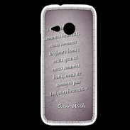 Coque HTC One Mini 2 Bons heureux Violet Citation Oscar Wilde