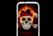 Coque HTC One Mini 2 Tête de mort en flamme 5