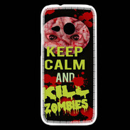 Coque HTC One Mini 2 Keep Calm and Kill Zombies Noir