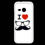 Coque HTC One Mini 2 I love Lunette Moustache