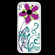 Coque HTC One Mini 2 motif floral bleu