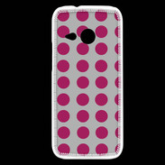 Coque HTC One Mini 2 pois gris & framboise