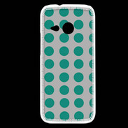 Coque HTC One Mini 2 pois gris & turquoise