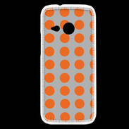 Coque HTC One Mini 2 pois gris & orange
