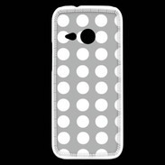 Coque HTC One Mini 2 pois gris & blanc