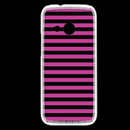 Coque HTC One Mini 2 rayures noires et roses