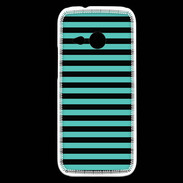 Coque HTC One Mini 2 rayures noires et bleues