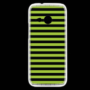 Coque HTC One Mini 2 rayures noires et vertes