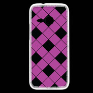 Coque HTC One Mini 2 losange noir & rose