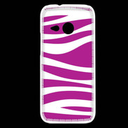 Coque HTC One Mini 2 zèbre rose & blanc