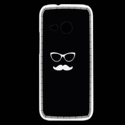 Coque HTC One Mini 2 moustache noir & blanc