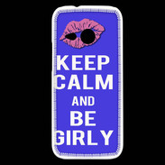 Coque HTC One Mini 2 Keep Calm Girly Bleu