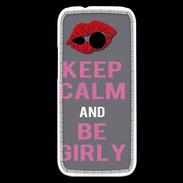 Coque HTC One Mini 2 Keep Calm Girl Gris