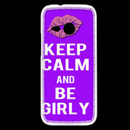 Coque HTC One Mini 2 Keep Calm Girly Violet
