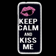 Coque HTC One Mini 2 Keep Calm Kiss me Noir