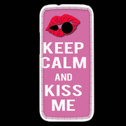 Coque HTC One Mini 2 Keep Calm Kiss me Rose