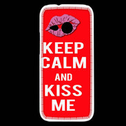 Coque HTC One Mini 2 Keep Calm Kiss me Rouge