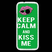 Coque HTC One Mini 2 Keep Calm Kiss me Vert