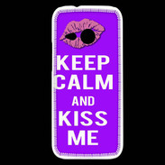 Coque HTC One Mini 2 Keep Calm Kiss me Violet