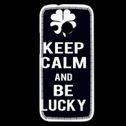 Coque HTC One Mini 2 Keep Calm Be lucky Noir