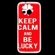 Coque HTC One Mini 2 Keep Calm Be Lucky Rouge