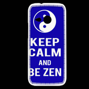 Coque HTC One Mini 2 Keep Calm Be Zen Bleu