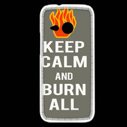 Coque HTC One Mini 2 Keep Calm Burn Gris