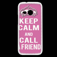 Coque HTC One Mini 2 Keep Calm Call Rose