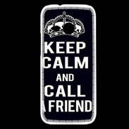 Coque HTC One Mini 2 Keep Calm Call friend Noir