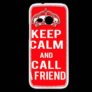Coque HTC One Mini 2 Keep Calm Call friend Rouge