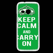 Coque HTC One Mini 2 Keep Calm Carry on Vert