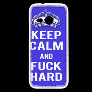 Coque HTC One Mini 2 Keep Calm Fuck hard bleu