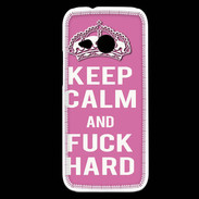 Coque HTC One Mini 2 Keep Calm Fuck hard Rose