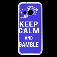 Coque HTC One Mini 2 Keep Calm Gamble Bleu