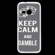 Coque HTC One Mini 2 Keep Calm Gamble Gris