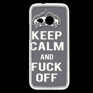 Coque HTC One Mini 2 Keep Calm Fuck Off Gris