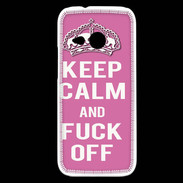 Coque HTC One Mini 2 Keep Calm Fuck Off Rose