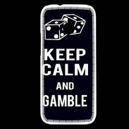 Coque HTC One Mini 2 Keep Calm Gamble Noir