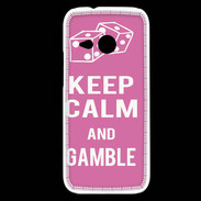 Coque HTC One Mini 2 Keep Calm Gamble Rose
