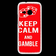 Coque HTC One Mini 2 Keep Calm Gamble Rouge