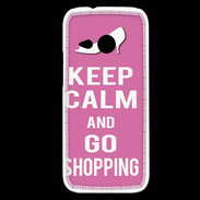Coque HTC One Mini 2 Keep Calm Go Shopping Rose