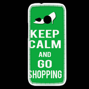 Coque HTC One Mini 2 Keep Calm Go Shopping Vert