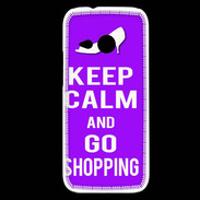 Coque HTC One Mini 2 Keep Calm Go Shopping Violet