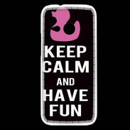 Coque HTC One Mini 2 Keep Calm Have fun Noir