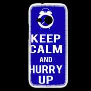 Coque HTC One Mini 2 Keep Calm Hurry up Bleu